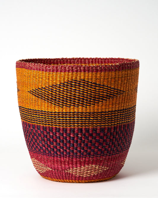 Waste Paper Basket - Orange, Purple and Red