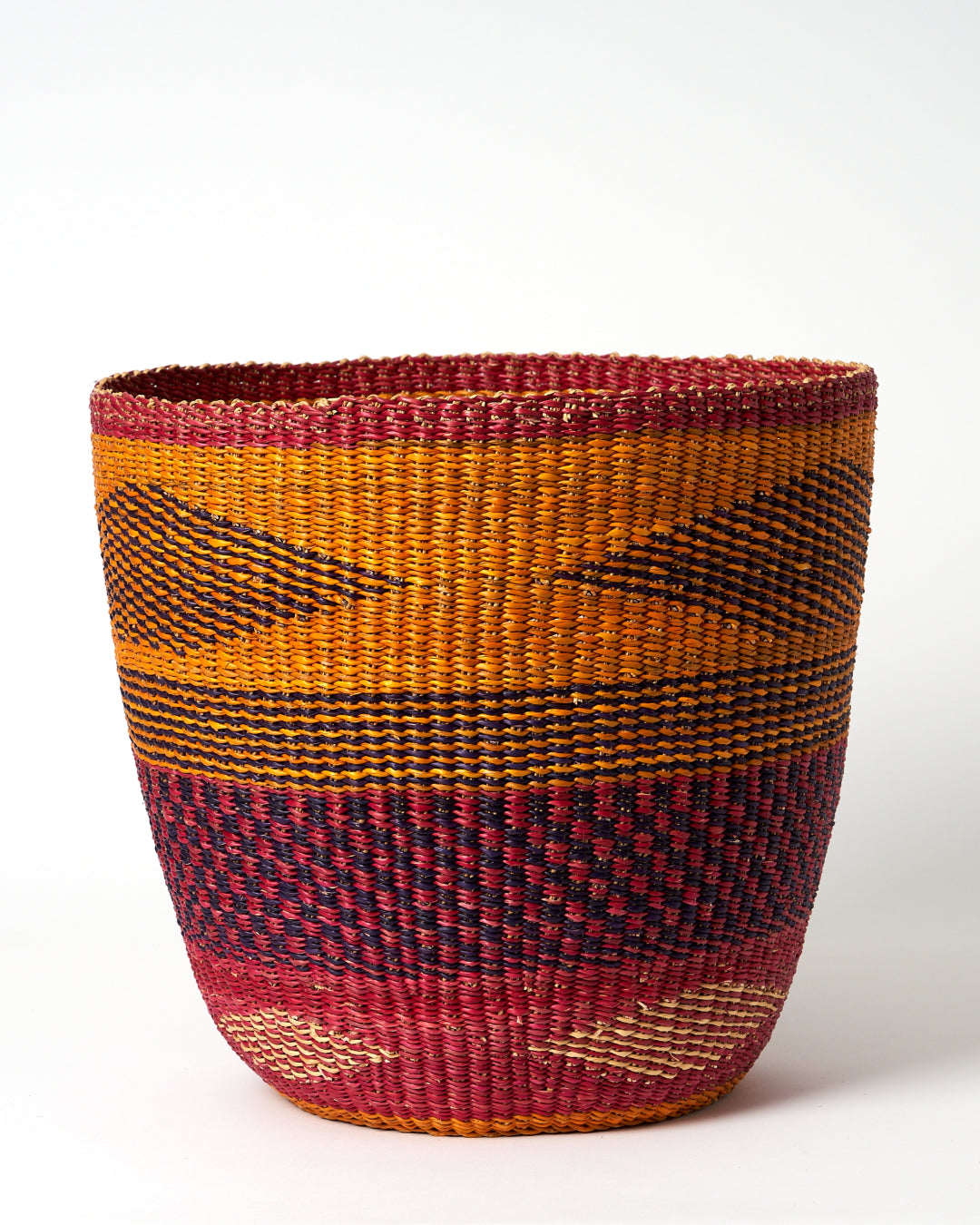 Waste Paper Basket - Orange, Purple and Red