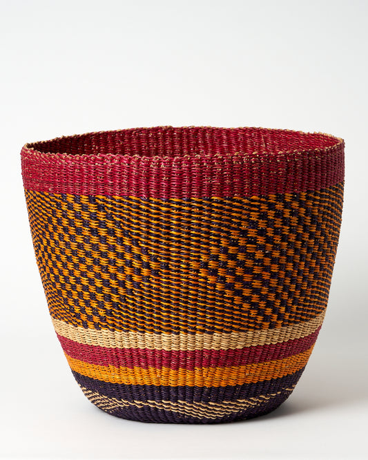 Waste Paper Basket - Orange, Purple and Red