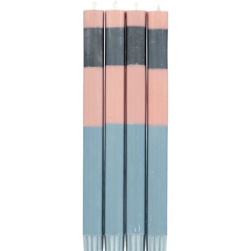 Pink and blue striped candles
