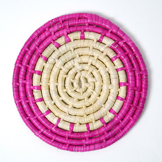 Pink/Natural Small Mexican Grass Mat