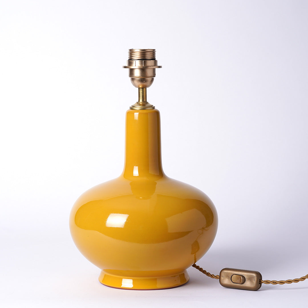 saffron yellow ceramic small table lamp