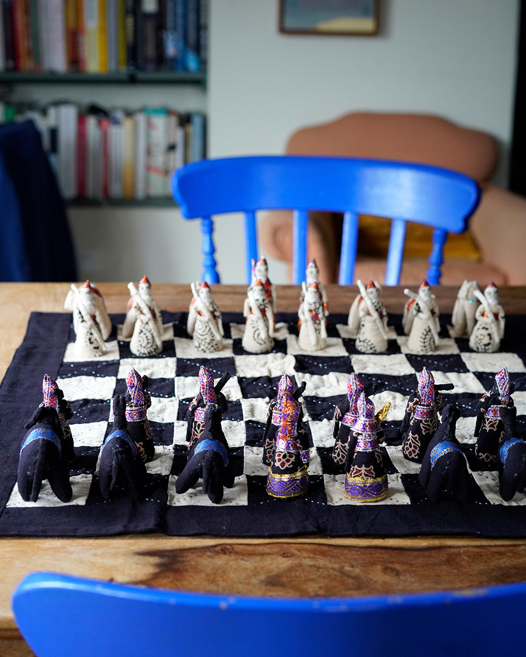 Handmade cloth chess set