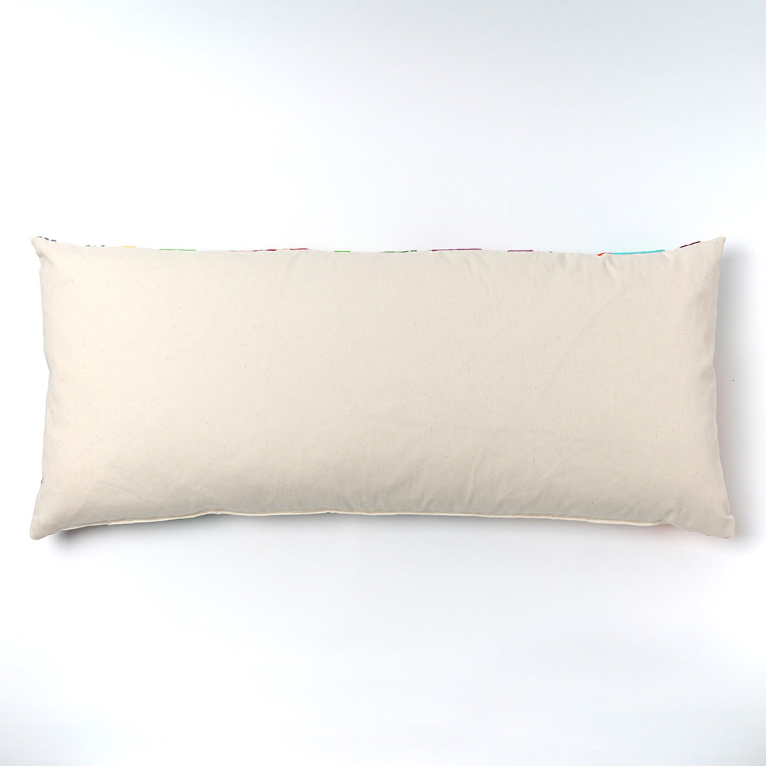 Green Otomi Bolster Cushion - 90cmx40cm