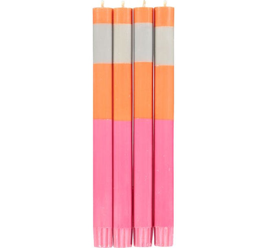 striped pink and orange candles