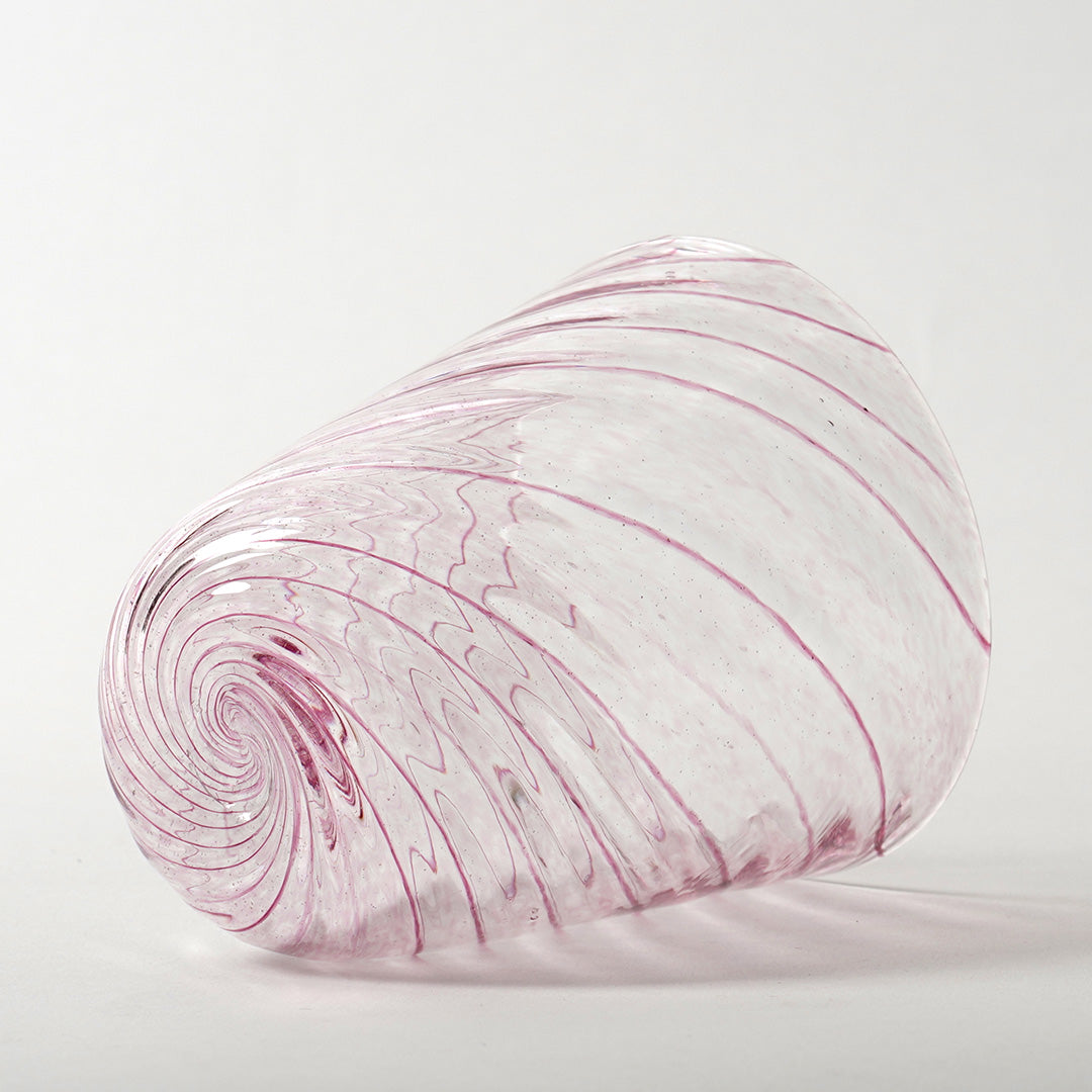 Handblown Pink Twist Glass Tumbler