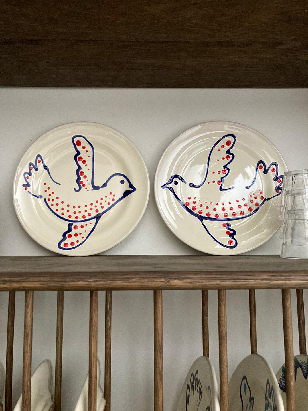 Paloma Small Plate, 23cm diameter - Blue and Turquoise, Right