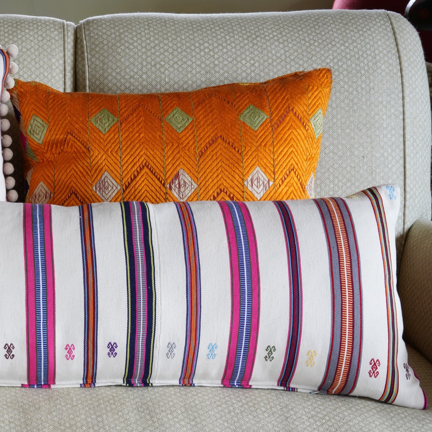 Juanita Hand Woven Striped Cushion - 5 Sizes