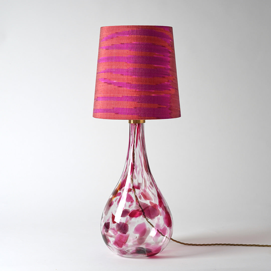 Hand Blown glass lamp - Pink