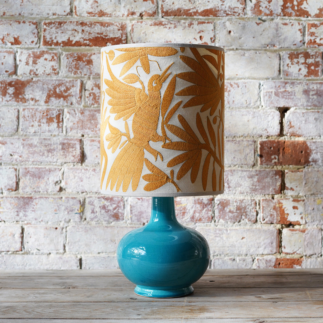 Ceramic Small Table Lamp- Ox Blood