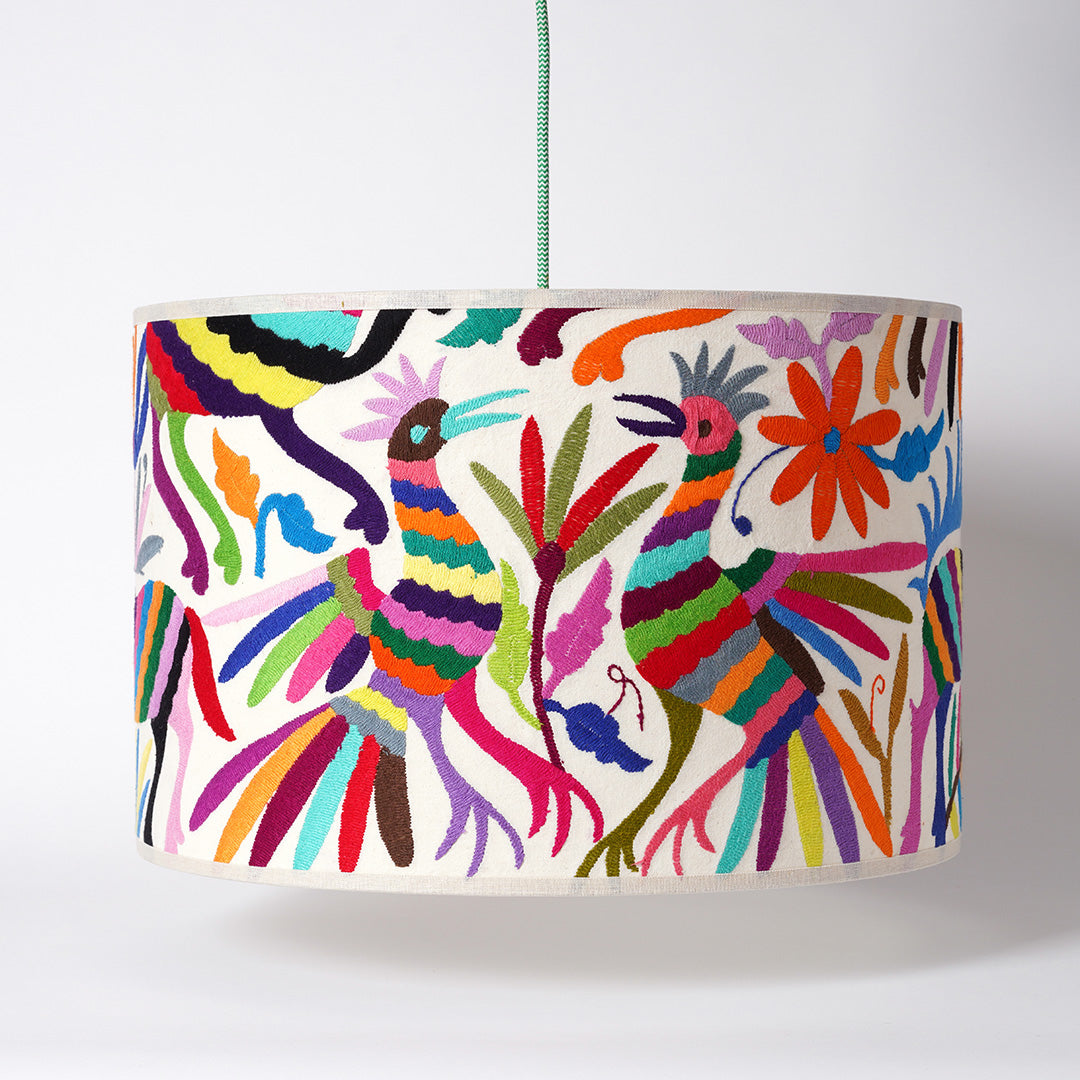 Multicoloured Otomi Ceiling Lampshade - 46cm diameter