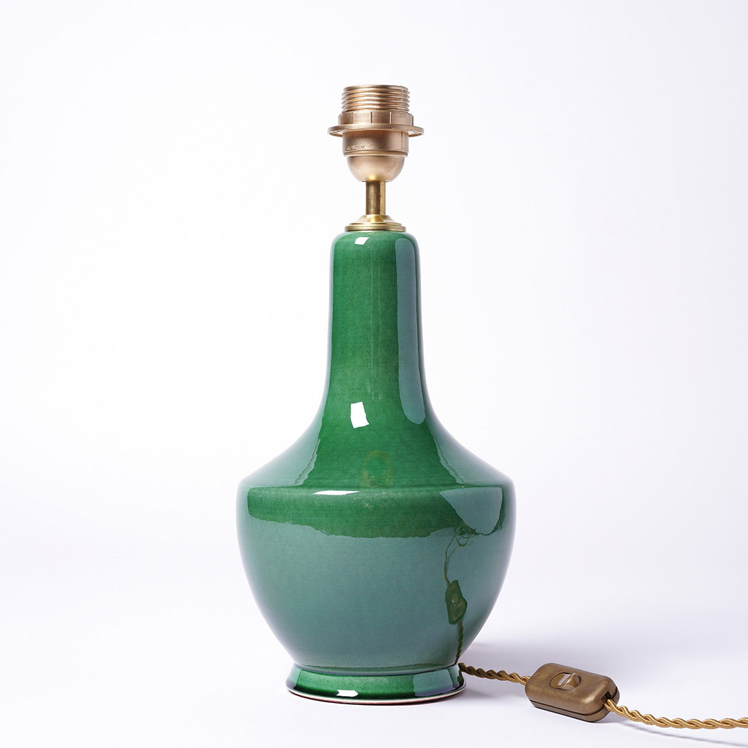 green ceramic urn shape small lamp