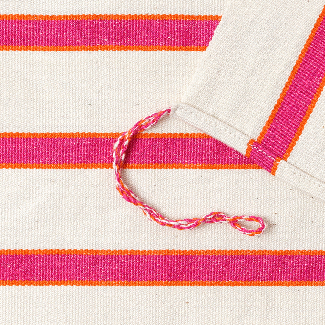 Sunset Stripe Hand Towel - Cream, Orange, Pink Stripes