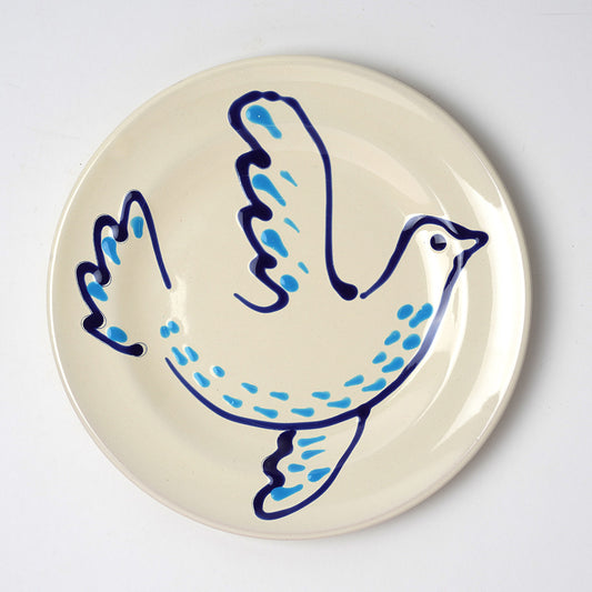 Paloma Small Plate, 23cm diameter - Blue and Turquoise, Right