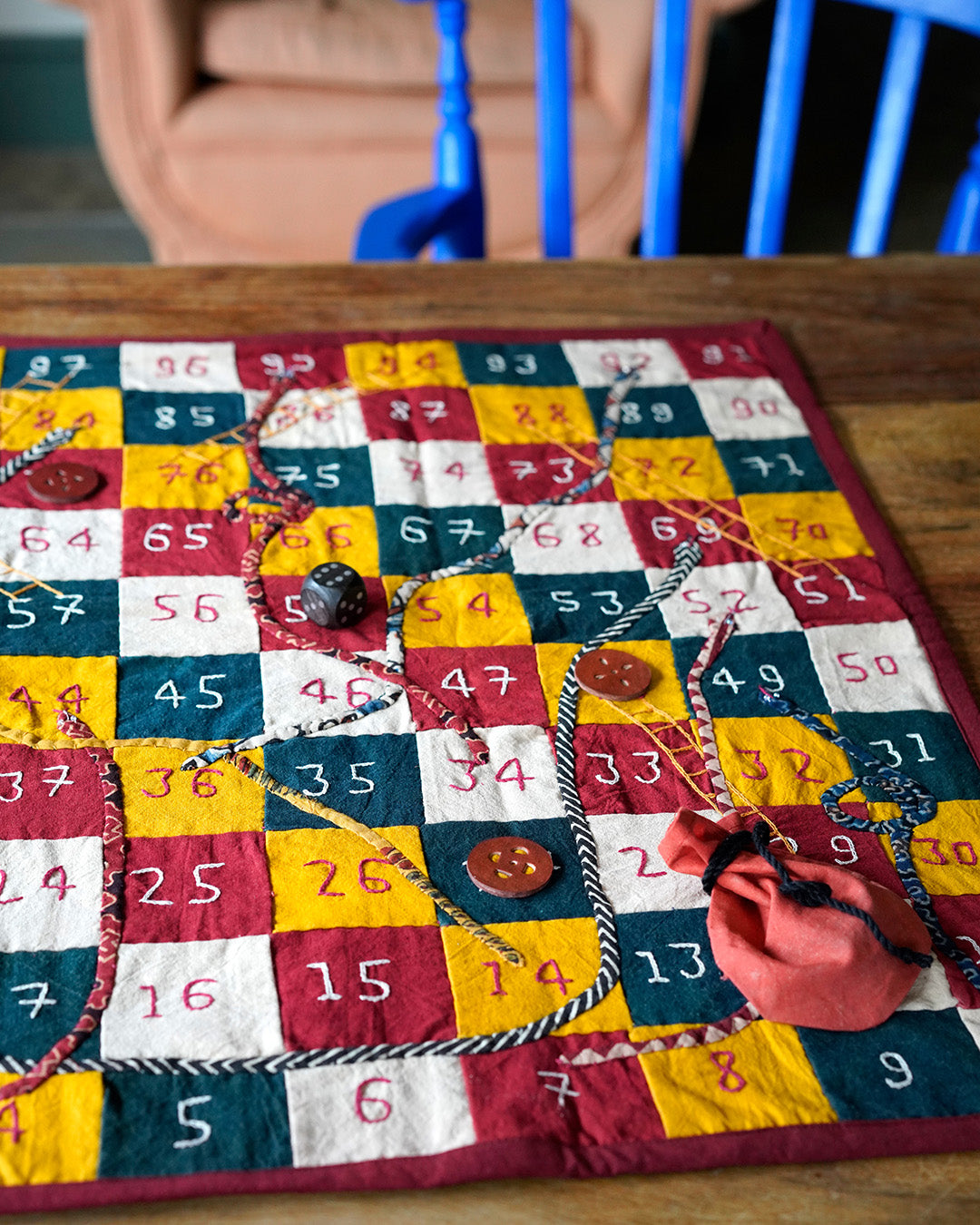 Cloth Snakes and Ladders - Red