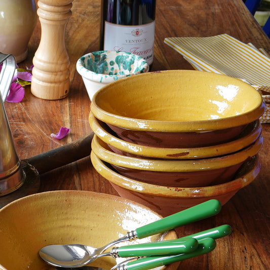 Rustic French Pottery Bowl - Small - 3 Colours